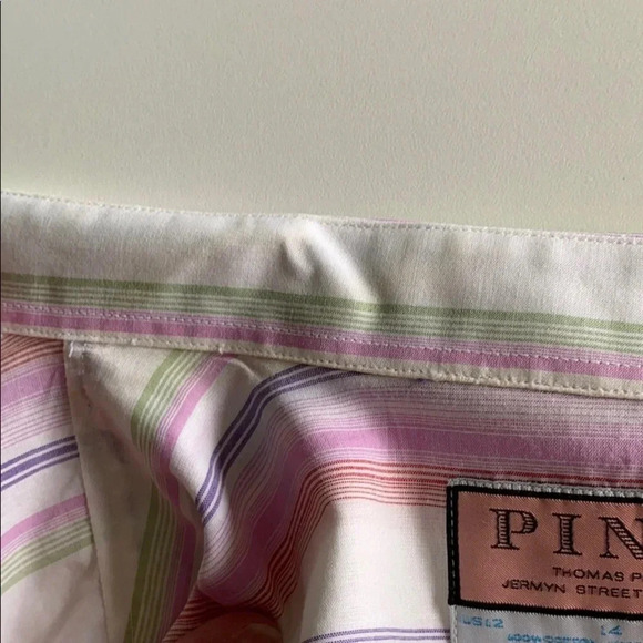 Thomas pink striped button down size 12 - Picture 6 of 6